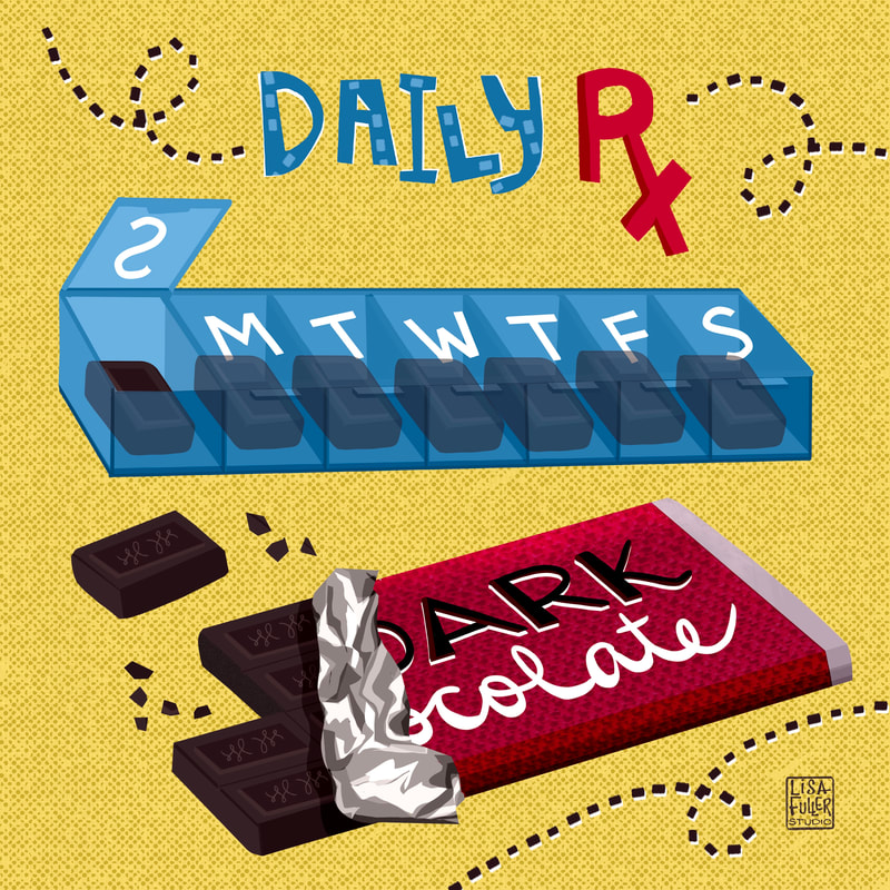 food illustration of medicinal chocolate daily rx
